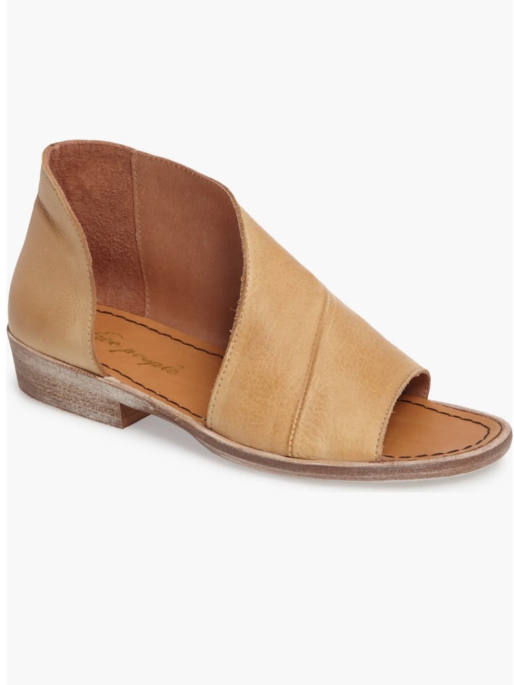 Free People Mont Blanc Asymmetrical Open-Toe Leather Slingback Sandals 39
